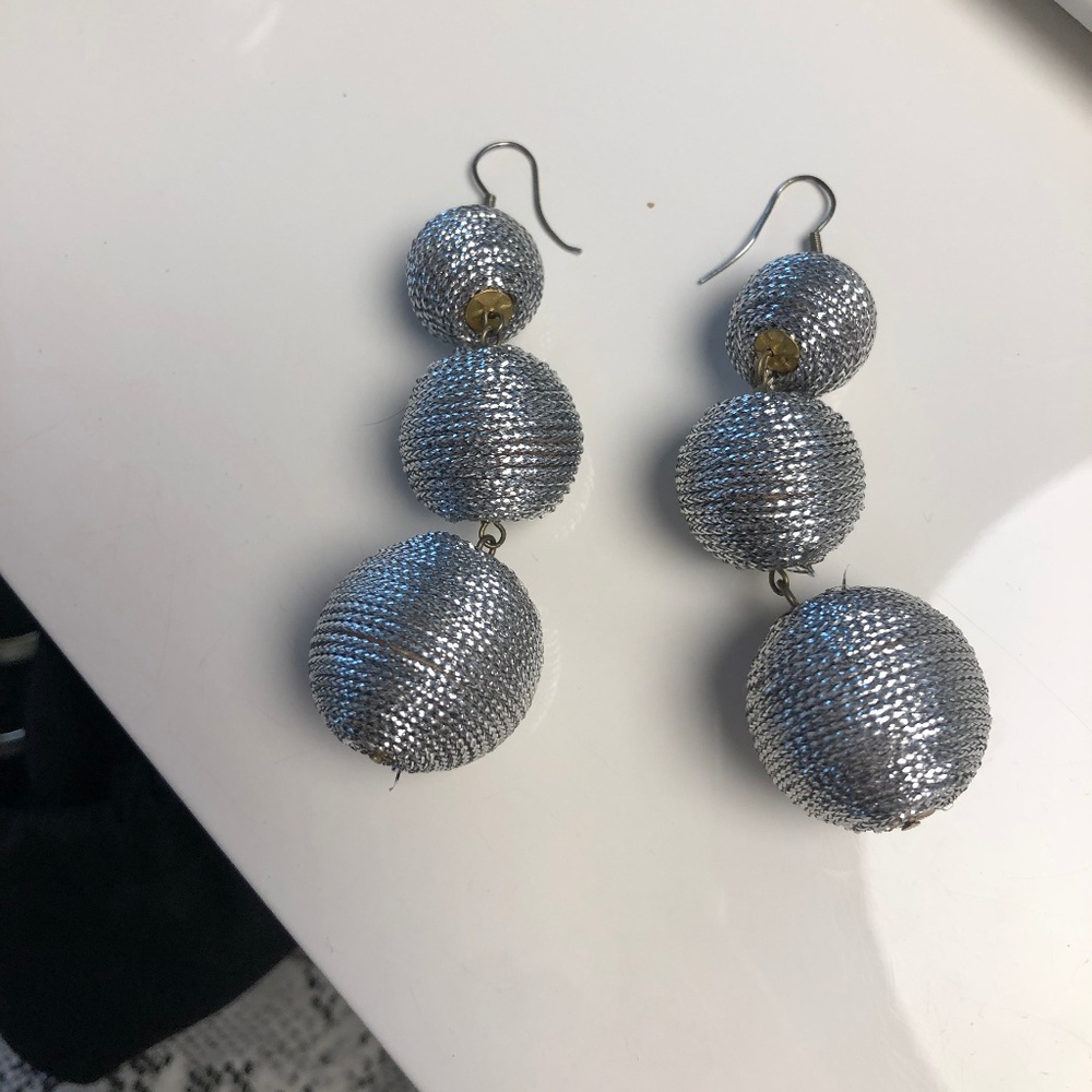 Silver Three Drop Earrings